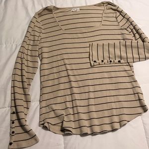 Xl Maurice’s long sleeve striped tan shirt
